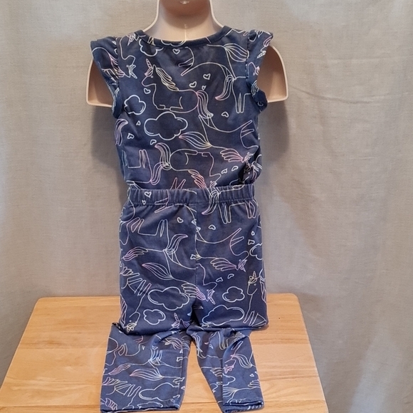 Wonder Nation Grey Unicorn Kids Pajamas in excellent used condition, 3T, cute! - Picture 2 of 6